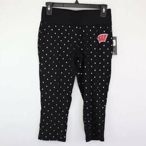 University Of Wisconsin Badgers Champion Womens Capri Pants Black Diamond M New